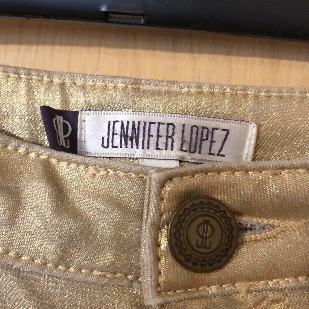 Jennifer Lopez gold jeans NWOT